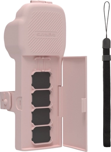 Sunnylife védőtok pánttal és nyakzsinórral DJI Osmo Pocket 3-hoz – rózsaszín