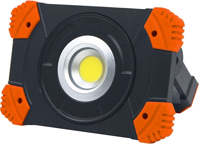 Solight hordozható, újratölthető LED reflektor 10 W 1000 lm narancs-fekete