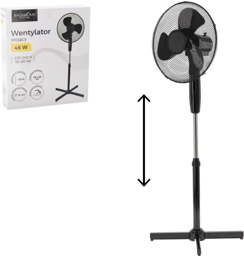 Álló ventilátor fekete 45 W