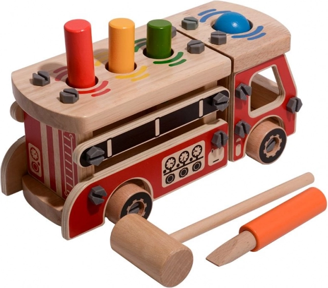 Fa tűzoltó építőkészlet kalapáccsal LUCY & LEO