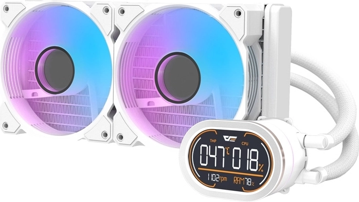 DarkFlash DH240D v2 240 mm-es AIO vízhűtés processzorhoz, fehér