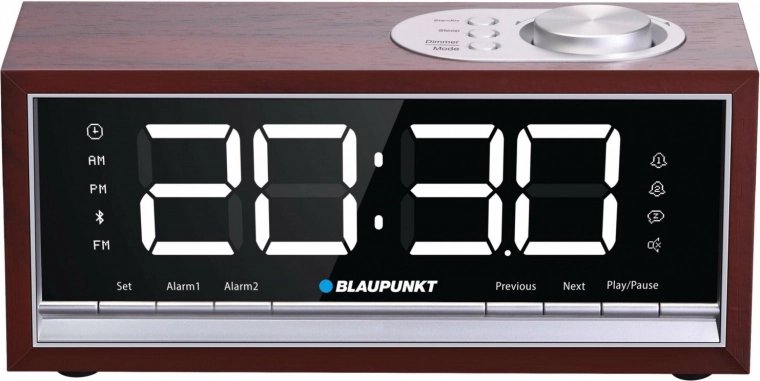 FM PLL ébresztőrádió Bluetooth-szal és fa dizájnnal