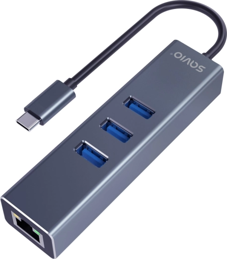 USB-C hub Savio AK-57 gigabites Ethernettel