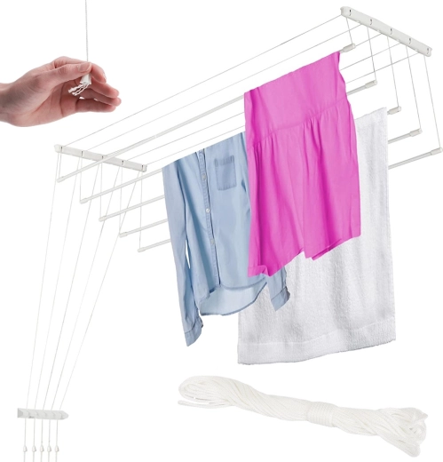 Mennyezeti ruhaszárító 180 cm, 5 rúddal