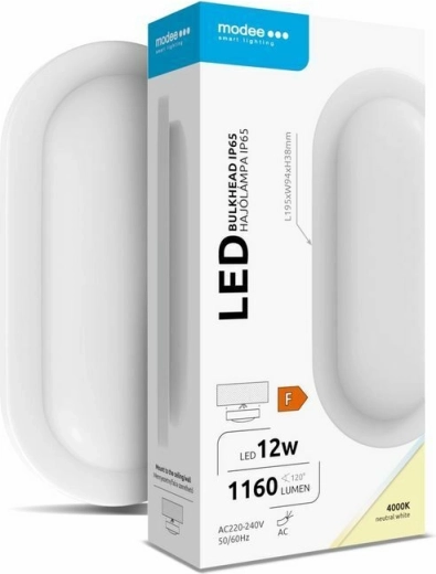 Ovális Modee Bulkhead LED fali/mennyezeti lámpatest 12 W 4000 K 1160 lm, fehér
