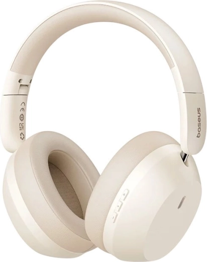 Baseus Bass 35 Max vezeték nélküli bluetooth 5.3 fejhallgató, bézs