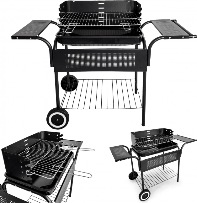 Kerti grill fém polcokkal és állítható rostéllyal a MultiGarden-től