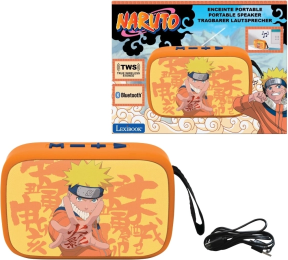 Hordozható Bluetooth hangszóró NARUTO textilborítással Lexibook
