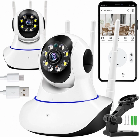 Vezeték nélküli, forgatható Wi‑Fi kamera 360° (bébiőr) - 1 db