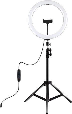 PULUZ 30 cm-es kör alakú LED fény USB‑C csatlakozóval és állvánnyal
