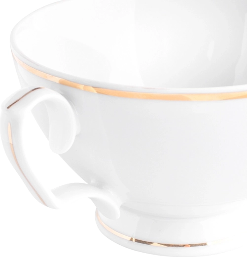Elegáns arany vonal és tiszta fehér porcelán