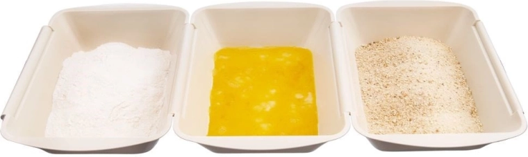 Megfelelő méret liszthez, tojáshoz és zsemlemorzsához