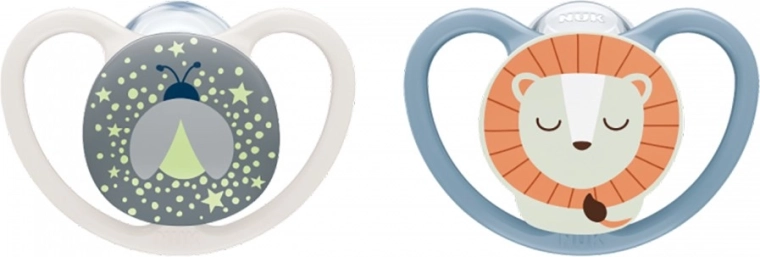 NUK Perfect Match Air Night Firefly/Lion cumik 0–6 hónaposoknak, 2 db
