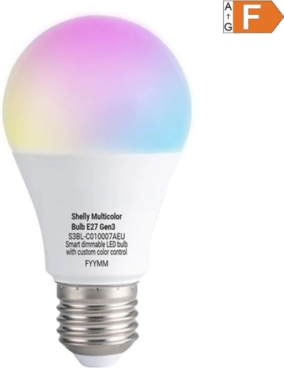 Shelly több színű okos LED izzó Multicolor Gen3 E27