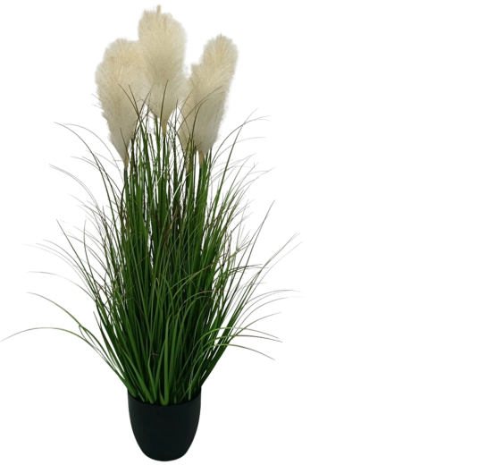 Garden Line mű pampafű kaspóban, bézs, 125 cm