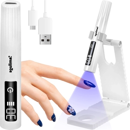 Hordozható UV/LED körömlámpa Soulima mini 3 W LCD kijelzővel és tartóállvánnyal, USB-C
