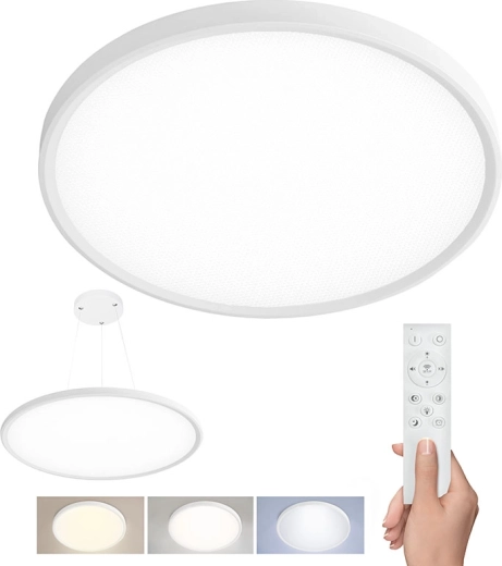 Solight LED mennyezeti lámpa Estela White távirányítóval 50 W, 60 cm, UGR<19