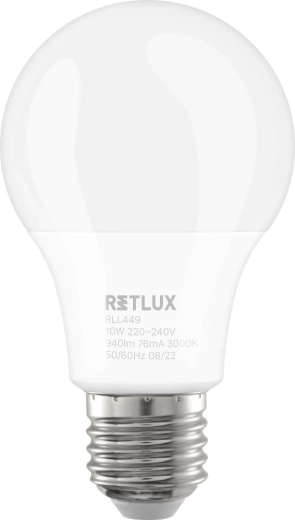Retlux E27 LED izzó, 10 W, 940 lm, meleg fehér, kapcsolóval dimmelhető