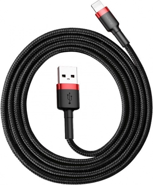 Baseus Cafule USB–Lightning kábel 0,5 m 2,4 A piros–fekete