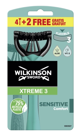 Eldobható borotvák WILKINSON SWORD Xtreme3 Sensitive, 6 db