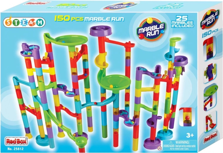 Műanyag golyópálya 150 darabos dobozban