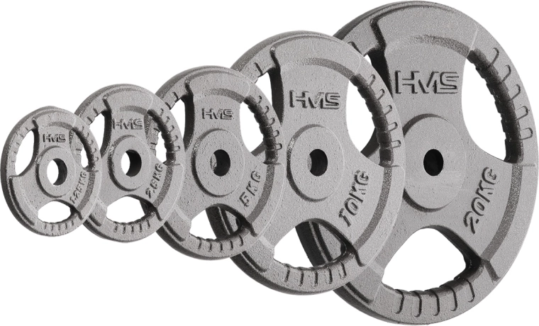 Öntöttvas súlytárcsa fogantyúkkal HMS Hammertone 5 kg, 30 mm