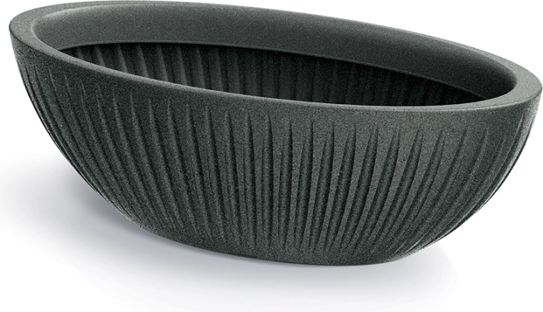 Ovális Latia virágláda 58 cm fekete gránit