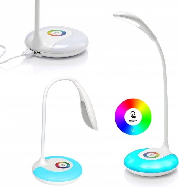 RGB háttérvilágítású LED asztali lámpa, 256 szín