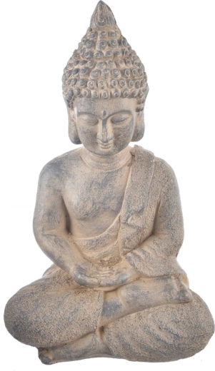 Kerámia Buddha dekoráció szürke, 41 cm