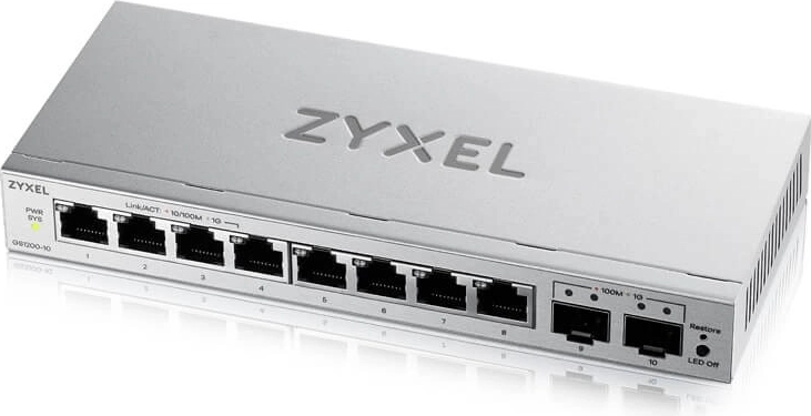 Zyxel GS1200-10 v3 – 8 portos gigabites kapcsoló 2 SFP uplinkkel