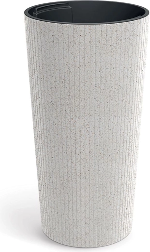 Lamia Slim Eco Wood virágcserép 30 cm – fehér