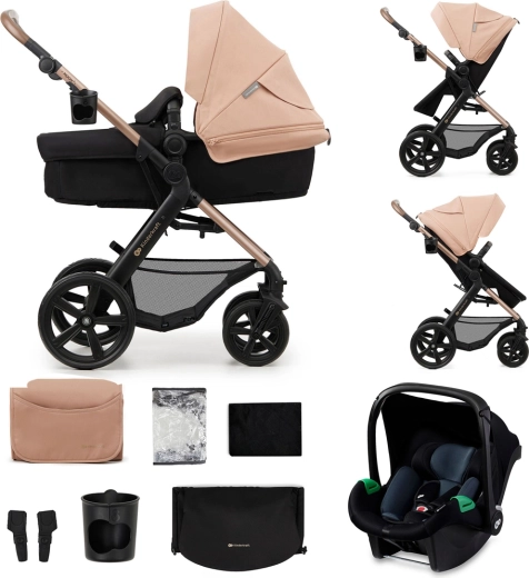 Kinderkraft kombinált babakocsi Moov 2 3 az 1-ben Moonlight grey habkerekekkel