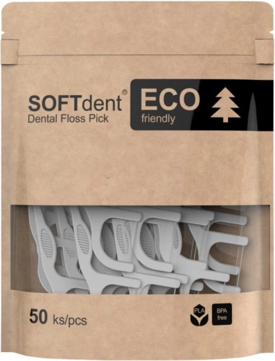 Softdent Eco fogpiszkáló fogselyemmel 50 db