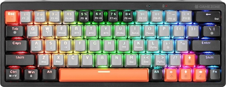 Mechanikus gamer billentyűzet TRACER Gamezone EVO1 Hot Swap 63, RGB, 60%