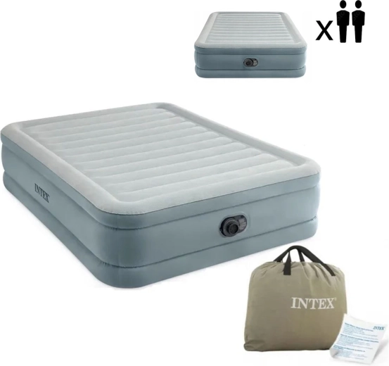 Felfújható kétszemélyes matrac 203 × 152 × 46 cm beépített elektromos pumpával INTEX