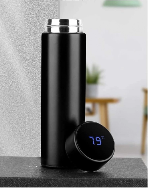 Okos termoszbögre LED kijelzővel 500 ml fekete