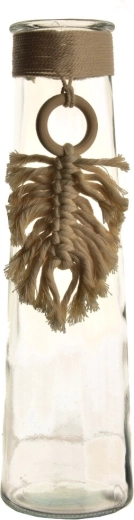 Macramé üveg váza 9 × 9 × 35 cm