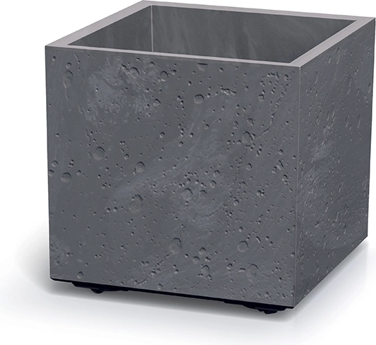 Sierra Square négyzet alakú virágcserép betonhatással, 28,8 × 28,8 cm, marengo
