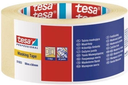 Krepp maszkolószalag 50 mm × 50 m sárga Tesa