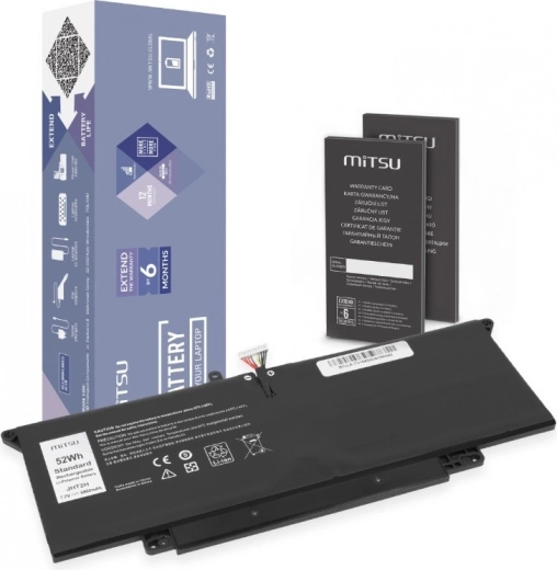 MITSU akkumulátor Dell Latitude 7410 2‑in‑1 / 7310 2‑in‑1 (JHT2H) készülékekhez, 6800 mAh, 52 Wh