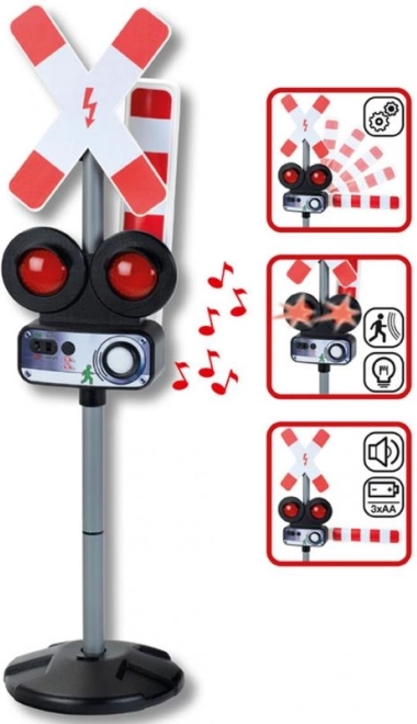 Vasúti sorompó fény- és hangeffektekkel gyerekeknek