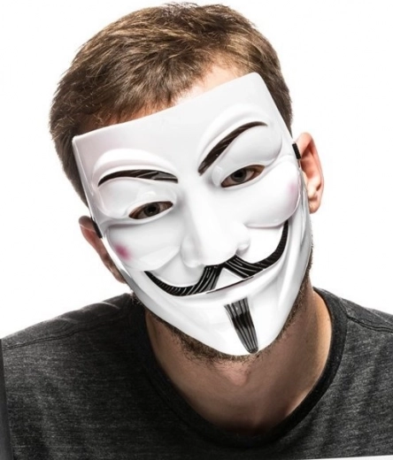 Anonymous maszk, Guy Fawkes maszk, V mint Vérbosszú maszk - fehér