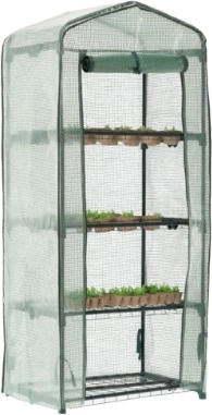 Erkélyre való fóliasátor négy polccal 69 × 49 × 160 cm