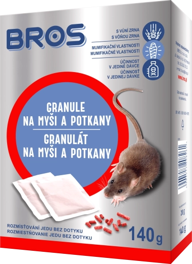 Bros granulátum egerek és patkányok ellen 140 g