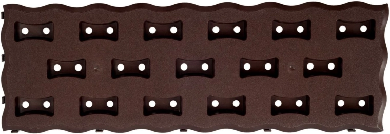 Moduláris ágyásszegély járófelület, barna műanyag 60 × 20 cm (8 db, 0,95 m²)