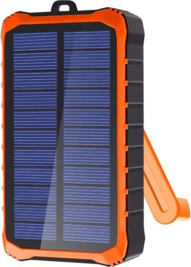 Napelemes powerbank kurblival 12000 mAh – szürke