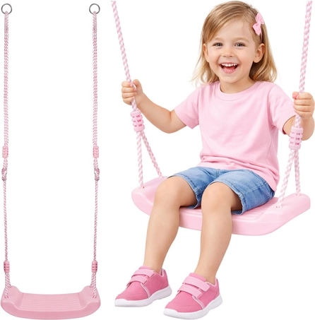 KRUZZEL rózsaszín műanyag gyerek hinta