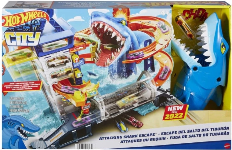 Hot Wheels City kikötő – cápatámadás játékszett
