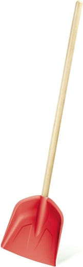 Gyerek lapát fa nyéllel, korall szín, 74 cm