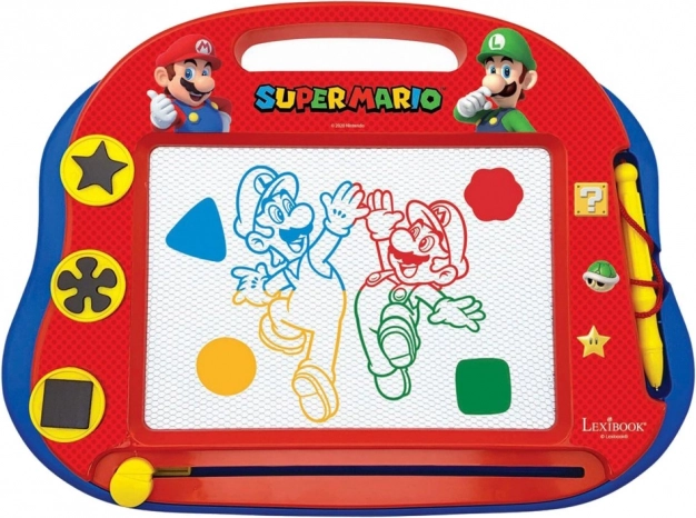 Többszínű mágneses rajztábla SUPER MARIO bélyegzőkkel